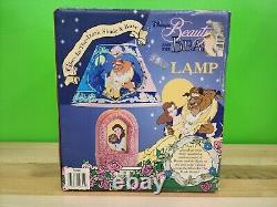 Vintage Disney Beauty & The Beast Lamp Belle Glows in the Dark RARE WITH BOX HTF