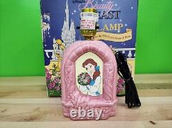 Vintage Disney Beauty & The Beast Lamp Belle Glows in the Dark RARE WITH BOX HTF