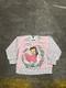 Vintage Disney Beauty & The Beast Sweatshirt Toddler Kids 4T Pink Floral SSI