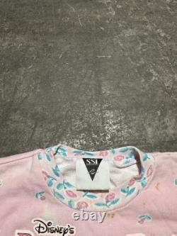 Vintage Disney Beauty & The Beast Sweatshirt Toddler Kids 4T Pink Floral SSI