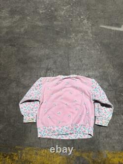 Vintage Disney Beauty & The Beast Sweatshirt Toddler Kids 4T Pink Floral SSI