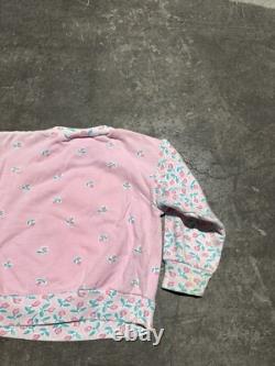 Vintage Disney Beauty & The Beast Sweatshirt Toddler Kids 4T Pink Floral SSI