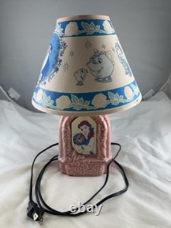 Vintage Disney Beauty and The Beast Lamp Belle Glow in the Dark Rare TESTED