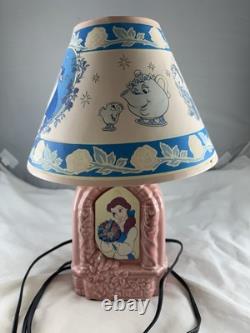 Vintage Disney Beauty and The Beast Lamp Belle Glow in the Dark Rare TESTED