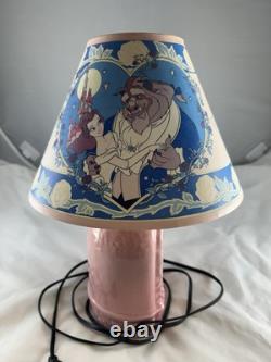 Vintage Disney Beauty and The Beast Lamp Belle Glow in the Dark Rare TESTED