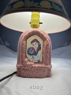 Vintage Disney Beauty and The Beast Lamp Belle Glow in the Dark Rare TESTED