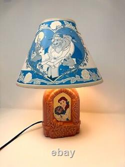Vintage Disney Beauty and The Beast Lamp Belle Glow in the Dark Rare Tested HTF