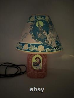 Vintage Disney Beauty and The Beast Lamp Belle Glow in the Dark Rare Tested HTF