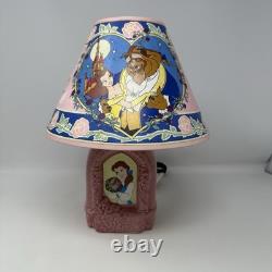 Vintage Disney Beauty and the Beast Belle Glow in the Dark Lamp Tested HTF