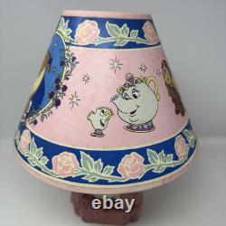 Vintage Disney Beauty and the Beast Belle Glow in the Dark Lamp Tested HTF