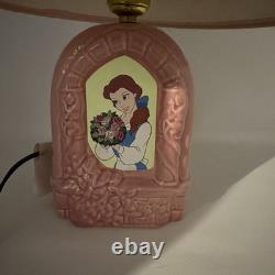 Vintage Disney Beauty and the Beast Belle Glow in the Dark Lamp Tested HTF