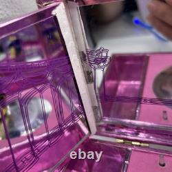 Vintage Disney Beauty and the Beast Musical Jewelry Box Pink Tin 1991 Dancing