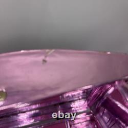 Vintage Disney Beauty and the Beast Musical Jewelry Box Pink Tin 1991 Dancing