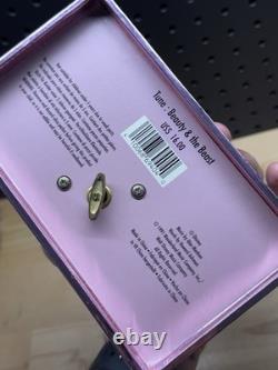 Vintage Disney Beauty and the Beast Musical Jewelry Box Pink Tin 1991 Dancing