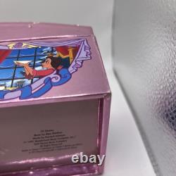 Vintage Disney Beauty and the Beast Musical Jewelry Box Pink Tin 1991 Dancing