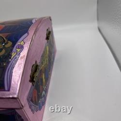 Vintage Disney Beauty and the Beast Musical Jewelry Box Pink Tin 1991 Dancing
