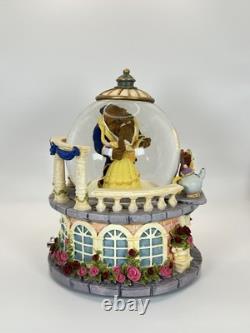 Vintage Disney Beauty and the Beast Musical Snow Globe Belle & Beast Dancing