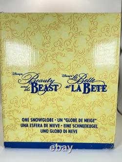Vintage Disney Beauty and the Beast Musical Snow Globe Belle & Beast Dancing