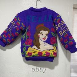 Vintage Disney Beauty and the Beast Sherpa Jacket & Mittens- Kids 5/6 RARE