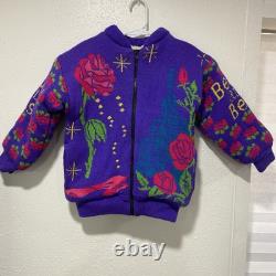 Vintage Disney Beauty and the Beast Sherpa Jacket & Mittens- Kids 5/6 RARE