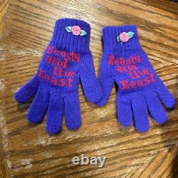 Vintage Disney Beauty and the Beast Sherpa Jacket & Mittens- Kids 5/6 RARE