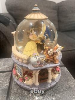 Vintage Disney Beauty and the Beast Snowglobe Musical Belle and Beast