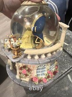 Vintage Disney Beauty and the Beast Snowglobe Musical Belle and Beast