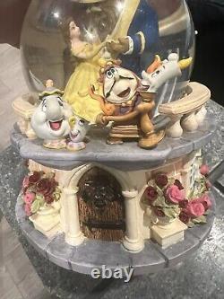 Vintage Disney Beauty and the Beast Snowglobe Musical Belle and Beast