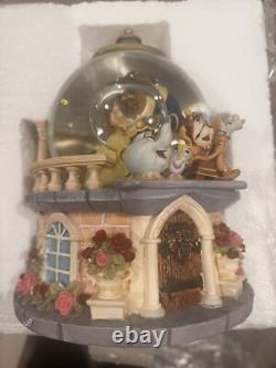 Vintage Disney Beauty and the Beast Snowglobe Musical Belle and Beast
