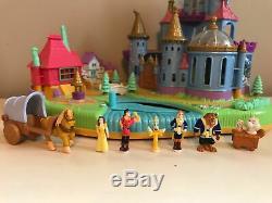 Vintage Disney Polly Pocket Beauty/ The Beast Castle 100% COMPLETE All Figures