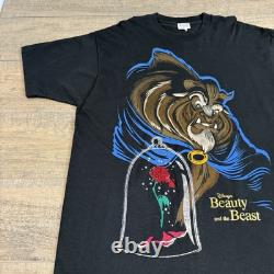 Vintage Disney Store Beauty And The Beast T-Shirt (2XL) Tall Fit Flawless B11