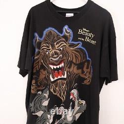 Vintage Disney Store Beauty And The Beast Wolves T-Shirt Single Stitch Size XXL