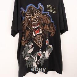 Vintage Disney Store Beauty And The Beast Wolves T-Shirt Single Stitch Size XXL