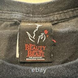 Vintage Men's Disney Beauty & The Beast Broadway Musical T Shirt Black Size XL