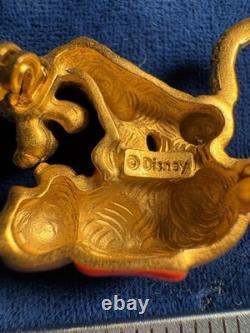 Vintage Signed Disney Jewelry Lot Mickey Pooh Charm Bracelet Beauty Beast