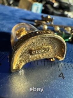 Vintage Signed Disney Jewelry Lot Mickey Pooh Charm Bracelet Beauty Beast