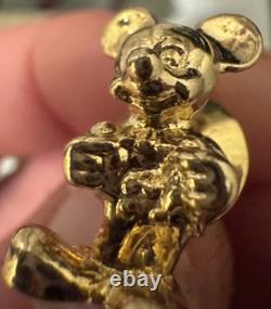 Vintage Signed Disney Jewelry Lot Mickey Pooh Charm Bracelet Beauty Beast
