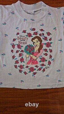 Vintage Single Stitch Disney Beauty And The Beast Belle All Over Print Tee 5/6