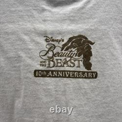 Vintage The Art of Disney Beauty and The Beast White Graphic T Shirt Sz. Large
