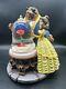 Vtg Disney Beauty & The Beast Enchanted Rose Musical Snow Globe Figurine 9.5