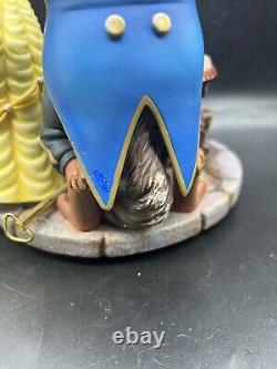 Vtg Disney Beauty & The Beast Enchanted Rose Musical Snow Globe Figurine 9.5