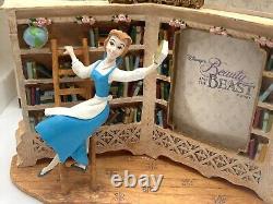 Vtg Disney Beauty and the Beast Belle in Library Rare Picture Frame 1990s New