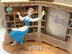 Vtg Disney Beauty and the Beast Belle in Library Rare Picture Frame 1990s New