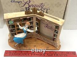 Vtg Disney Beauty and the Beast Belle in Library Rare Picture Frame 1990s New
