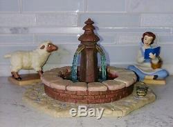 WDCC Disney Beauty and the Beast 3pc Set Belle Sheep Fountain withCOA's + MORE