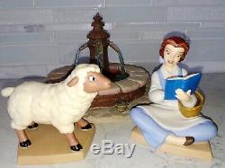 WDCC Disney Beauty and the Beast 3pc Set Belle Sheep Fountain withCOA's + MORE