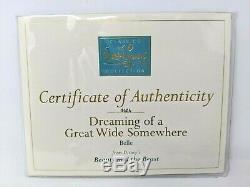 WDCC Disney Belle Beauty & The Beast Dreaming Great Wide Somewhere Box COA A003
