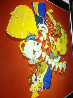 Walt Disney Beauty and The Beast 1981 Gift Wrap Transparency Animation Cell 8x10