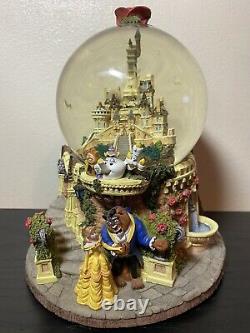 Walt Disney Beauty and the Beast Musical Snow Globe Castle Plays Theme Song