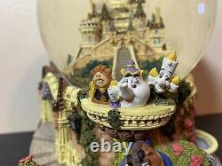 Walt Disney Beauty and the Beast Musical Snow Globe Castle Plays Theme Song